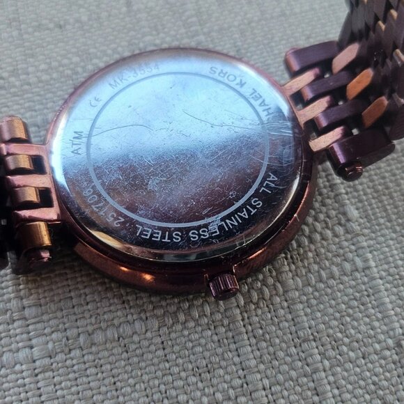 Michael Kors Women Wristwatch Burgundy Tone MK3554 Quartz Watch Crystal Accent - Picture 11 of 11